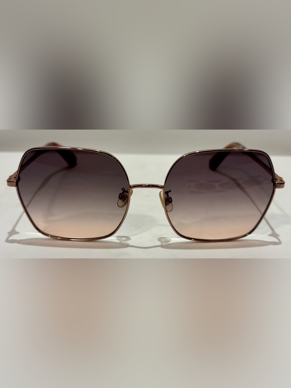 Kate Spade ♠️ New York HELLO SUNSHINE Geometric Gold & Brown Gradient Sunglasses - Picture 2 of 11